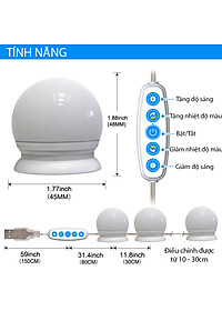 Dây Đèn LED Bàn Trang Điểm 5 Chế Độ Sáng Dài 4.5 Mét