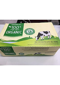 Thùng 48 Hộp Sữa Tươi Tiệt Trùng Vinamilk 100% Organic Không Đường 12 lốcx180ml-Mẫu mã mới