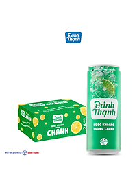 Thùng 24 Lon Nước Khoáng Thiên Nhiên Có Ga Đảnh Thạnh Khoáng Chanh 330ml