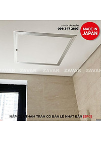 Nắp cửa thăm trần thạch cao 600x600 [SPG-68160] sản xuất tại Nhật bản, khung nhôm nhẹ cao cấp, Màu bạc. Có bản lề, Góc Mở 90 độ