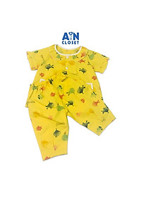 Bộ quần áo lửng bé gái họa tiết Baby shark nền vàng cotton - AICDBG2TR9QL - AIN Closet