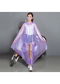 Áo mưa chấm bi có kính bao gương