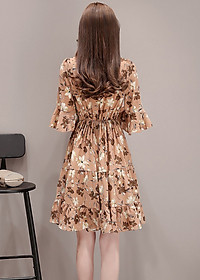 Đầm Hoa Cổ V Tay Ngắn Dễ Thương DN069 MayHomes