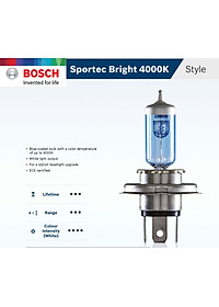 Bóng Đèn Tăng Sáng Bosch 9006 (HB4) 12V 65W Sportec Bright 4000K (Hộp 2 Bóng)