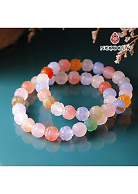 Vòng tay đá flourite khắc hoa - Ngọc Quý Gemstones