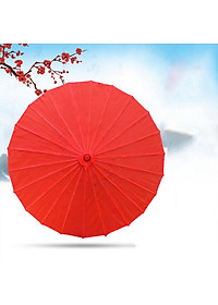 Dù cán gỗ Nhật Bản đỏ trơn