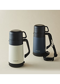 Bình giữ nhiệt Lock&Lock Easy Outdoor Vacuum Bottle LHC1484 1,2L và LHC1485 1,8L - Hàng chính hãng có quai xách, nắp dùng làm cốc nước - JoyMall