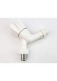 Bộ 3 vòi hồ tay núm tròn nhựa PP trắng, thân ngắn, ren 21-27mm Eurolife EL-HN05 (Trắng) (3 cái)