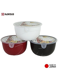 Hộp nhựa Nakaya 1.1L dùng để hâm nóng & nấu nướng thức ăn trong lò vi sóng ( Hộp tròn giao màu ngẫu nhiên ) - made in Japan