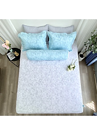 Bộ ga giường  KBedding by Everon KMTP 114 Microtencel Xám phối xanh (4 món)