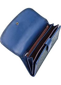 Ví Nữ Da Đà Điểu 3 Gấp Huy Hoàng HT3410 (19 x 10.5 cm) - Xanh Rêu