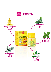 [Chính Hãng Singapore] COMBO 3 Lọ Dầu Cù Là Con Ó Vàng Yellow Balm 20g - Giảm Nhanh Cơn Đau