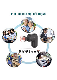 Súng Massage Cầm Tay Mini Nikio NK-173 - 6 Đầu Chuyên Dụng + 1 Đầu Nhiệt Nóng - Mát Xa Hỗ Trợ Giảm Đau Nhức Và Giãn Cơ Toàn Thân - Phù Hợp Mọi Đối Tượng, Siêu Nhỏ Gọn