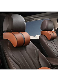 GỐI TỰA ĐẦU, TỰA LƯNG 3D CHẤT LIỆU CAO SU NON BỌC  DA TRÊN XE Ô TÔ - NHIỀU MÀU