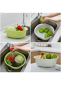 Bộ 01chậu & 01rổ nhựa Oval Sanada Seiko 5.3L cao cấp có tay cầm tiện dụng - Hàng nội địa Nhật Bản.