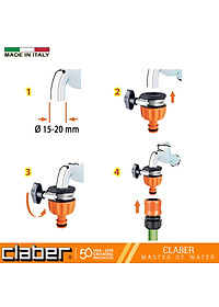 Khớp Nối Cổ Dê Từ Vòi Ra Đầu Nối Nhanh Claber 8525, dùng cho vòi có bán kính ngoài 15-20mm