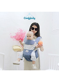 Địu ngồi trẻ em cao cấp siêu mềm - siêu thoáng 4 tư thế Comfybaby CF119HC003 cho bé từ sơ sinh tới 36 tháng có mũ đỡ đầu