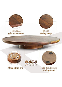 Bàn xoay làm bánh kem bằng gỗ 33cm, Kèm Bộ dao chà láng, dùng làm bánh gato, trang trí tiệc cưới, sinh nhật 