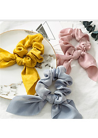 Dây buộc tóc vải lụa Scrunchies Vintage sang chảnh chất lụa mềm HD52