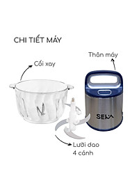 Máy xay thịt đa năng SEKA SK2288 công suất 500W, cối thuỷ tinh dao 4 lưỡi hàng chính hãng