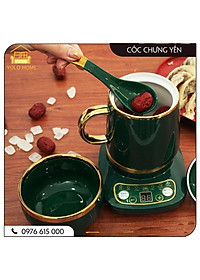 Cốc Chưng Yến, Hầm Cháo Đa Năng Kèm Đế Giữ Nhiệt - Cốc Hâm Nóng Có LED 6 Chế Độ Mẫu Mới 2021