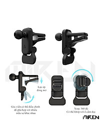 Giá Đỡ Điện Thoại Ô Tô Xe Hơi Cảm Ứng Thông Minh – Hỗ Trợ Sạc Không Dây Qi – Xoay Chuyển Ngang Dọc – Tặng Kèm Đế Hít Tiện Lợi – Hàng Chính Hãng. 