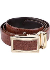 Bộ Ví & Thắt Lưng Nam Vân Cá Sấu Huy Hoàng HT2112-HT4115 (23 x 11,5 cm) - Nâu