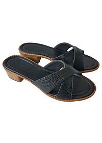 Dép Cao Gót Nữ BIGGBEN Da Bò Cao 4 Phân DCG71