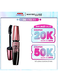 Mascara Dài Mi và Cong Mi Maybelline New York Hyper Curl Waterproof Chuốt Mi Đen Không Lem Không Trôi 9.2ml