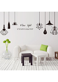 Decal dán tường kết hợp Đèn dây và khung tranh XH856 +XH5206 [ Size Lớn ] 