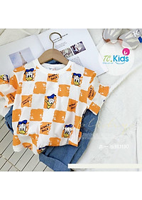 Áo thun họa tiết con vịt cho bé trai phong cách Hàn Quốc size 20-65kg chất cotton mềm mịn mát