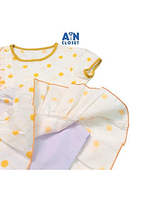 Bộ áo váy ngắn bé gái họa tiết Bi vàng chéo cotton - AICDBGY0FOJQ - AIN Closet