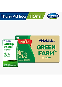 Thùng 48 Sữa Tươi Tiệt Trùng Vinamilk Green Farm - Sữa Tươi 100% Có Đường 110ml