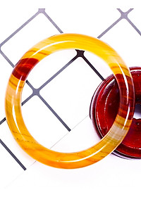 Vòng tay đá mã não vàng cam ni 58 mệnh hỏa, thổ - Ngọc Qúy Gemstones