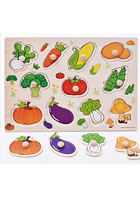 Đồ Chơi Trẻ Em - Đồ Chơi Xếp Hình - Combo 4 Bảng Núm Gỗ Cho Bé