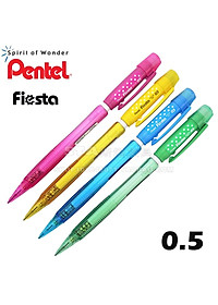 Bút chì kim Pentel Fiesta AX105C ngòi 0.5mm thiết kế hiện đại trang bị đầu tẩy 4 màu lựa chọn