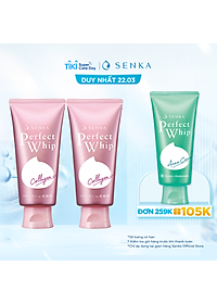 Bộ đôi Sữa rửa mặt tạo bọt Collagen cho da Khô – Sạch Sâu SENKA PERFECT WHIP COLLAGEN IN 120g