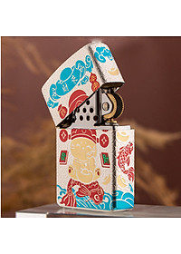 Vỏ Hột Quẹt Bật Lửa Xăng Đá Zorro Z2-111 Hình Mèo Thần Tài May Mắn Tài Lộc Phiên Bản Mới