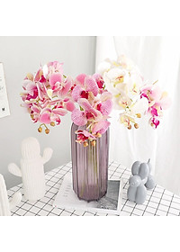 Cành lan hồ điệp giả cao cấp - 1 cành - 9 bông - dài 100cm - Cây giả, hoa lụa Decor trang trí nhà cửa