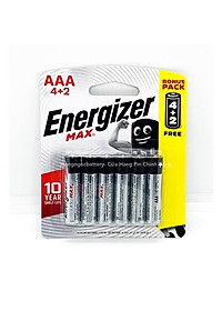 Vỉ 6 Viên Pin AA , Pin AAA Energizer Max 1,5V Alkaline - Hàng chính hãng