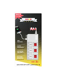 Ổ Cắm Dài 3 Lỗ Kèm Cổng USB Dobo Electric Korea (16A - 3m) - Trắng