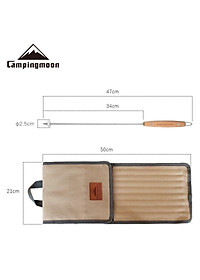 Đồ cắm trại bộ 8 xiên nướng BBQ campingmoon campoutvn du lịch dã ngoại có túi sang trọng đựng kèm glamping không rỉ sét hợp vệ sinh A185