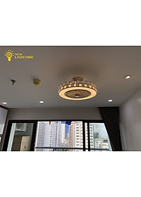 Quạt ỐP Trần Hàn Quốc Trang Trí Phòng Khách Phòng Ngủ 3 Chế Độ Màu Điều Khiển Từ Xa Hẹn Giờ Thông Minh