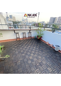 Vỉ Gỗ Lót Sàn Ban Công Thương Hiệu ANKAN Gu Màu Đen 12 Nan, Ván Lót Sàn Gỗ Tự Nhiên Dùng Để Lót Sân Vườn, Hồ Bơi, Phòng Spa, Siêu Bền, Chịu Nước Tốt, Chống Trơn Trượt, Tiêu Chuẩn Xuất Khẩu