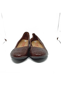 Giày nữ hoa văn Huy Hoàng da bò màu nâu đất HT7952