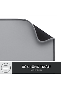 Bàn di chuột cỡ lớn Logitech Desk Mat - Đế cao su chống trượt, lướt dễ dàng, bề mặt chống đổ tràn, bền bỉ, nhỏ gọn - Hàng chính hãng