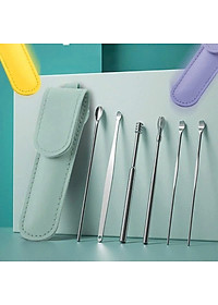 Bộ lấy ráy tai đa năng 6 món Cao cấp bằng thép không rỉ - Giao Màu Ngẫu Nhiên