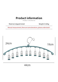 Móc Treo Đồ Lót Khăn Tất 10 Kẹp Inox, Móc Kẹp Phơi Quần Ao Đa Năng Tiết Kiệm Diện Tích, Chất Liệu Không Gỉ - HÀNG CHÍNH HÃNG MINIIN