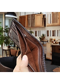 Ví Nam Da Cá Sấu 2 Mặt [Gù Cá Sấu Nguyên Con Rất Đẹp] Thiết Kế Dáng Ngang Dễ Sử Dụng