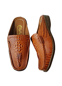Dép Sục Bít Mũi Nam BIGGBEN Da Bò Thật Vân Cá Sấu SB44